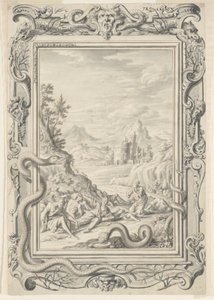 Günahkarları Yok Etmek İçin Gönderilen Yılanlar İçin Çalışma, Plaka 360, Physica Sacra by Johann Melchior Füssli