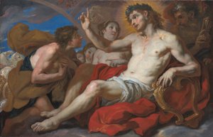Apollon Güneşin Arabasını Sürmek İçin Phaeton'a İzin Veriyor, 1690-95 dolayları (tuval üzerine yağlı boya) by Johann Michael Rottmayr