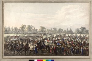 Viyana kongresi sırasında geçit töreni by Johann Nepomuk Hoechle