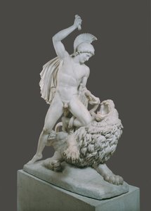 Bellerophon, Chimeira ile savaşırken by Johann Nepomuk Schaller