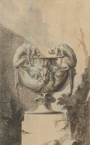 Av Temalı Bahçe Vazosu Tasarımı, yakl. 1740. by Johann Paul Egell