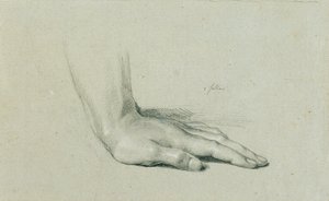 "Arindal ve Daura" için el çalışması by Johann Peter Krafft