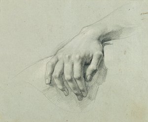 "Arindal ve Daura" için el çalışması by Johann Peter Krafft