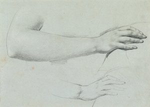 "Arindal ve Daura" için el çalışması by Johann Peter Krafft