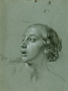 "Arindal ve Daura" için baş çalışma by Johann Peter Krafft