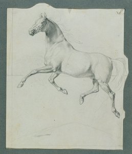 "Rüdiger ve Angelika" için at çalışması by Johann Peter Krafft