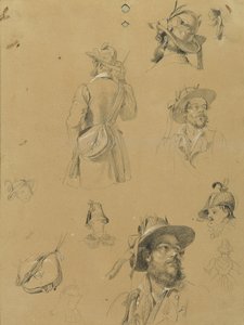"Tirol Özgürlük Mücadelesinden Sahne" için taslak by Johann Peter Krafft
