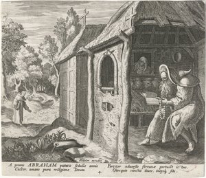 münzevi olarak Edessa İbrahim Erkek Hermits (dizi başlığı) Solitudo Sive Vitae Patrum Eremicolarum (dizi başlığı) by Johann Sadeler (I)