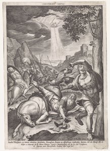 Bekering van Paul Savli Dönüşümü (nesne üzerindeki başlık) by Johann Sadeler (I)