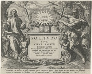 İsa ve John de Doper Mannelijke kluizenaars (dizi adı) Babaların Yalnızlığı (dizi adı) Solitvdo sive Vitae Patrum Eremolarum (nesne üzerinde seri başlığı) by Johann Sadeler (I)