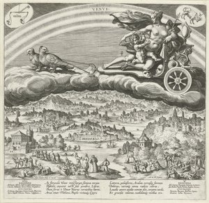 Venüs gezegeni ve dünya üzerindeki etkisi Yedi Gezegen (dizi başlığı) Planetarum effectus et eorum in signis zodyak (dizi adı) by Johann Sadeler (I)