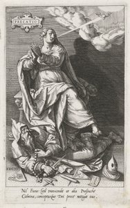 Dua (Precatio) İkiyüzlülüğü Fetheder (Fucus) Precatio (nesne üzerindeki başlık) Erdemler kötülükleri yener (dizi başlığı) by Johann Sadeler (I)