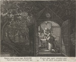 Hermit olarak Aziz Maglor Hermits (dizi adı) Oraculum Anachoreticum (dizi adı) by Johann Sadeler (I)
