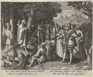Bir keşiş olarak Nürnberg Aziz Sebaldus Münzevilerin Erdemli Yaşamı (dizi adı) Trophaeum vitae solitariae (seri başlığı) by Johann Sadeler (I)