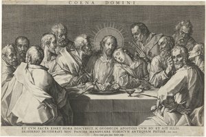 Geçen akşam yemeği Coeni domini (nesne üzerindeki başlık) by Johann Sadeler (I)