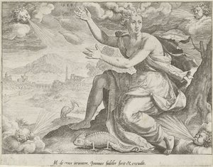 Gökyüzü Aer (nesne üzerindeki başlık) Dört Element (dizi adı) by Johann Sadeler (I)