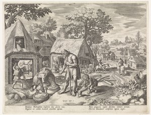 Metuselech ve çocukları Set ailesinin tarihi / İyiyi ve kötüyü yargılamak (dizi adı) Bonorum et Malorum consensio (dizi adı) by Johann Sadeler (I)
