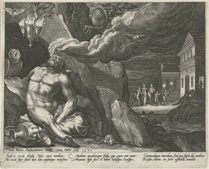 Gece Nox (nesne üzerindeki başlık) Günün Dört Parçası (dizi başlığı) by Johann Sadeler (I)