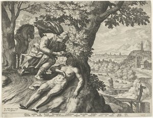 İyi Samiriyeli benzetmesi by Johann Sadeler (I)