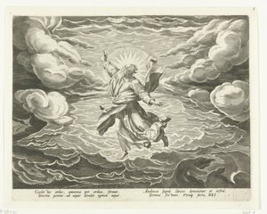 Hava ve suyun yaratılması Dünyanın Yaratılışı (dizi adı) by Johann Sadeler (I)