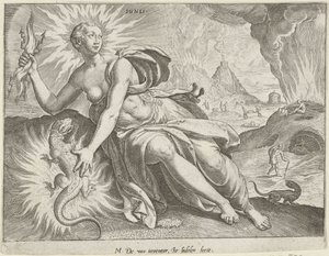 Havai fişek Ignis (nesne üzerindeki başlık) Dört Element (dizi adı) by Johann Sadeler (I)