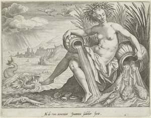 su Aqva (nesne üzerindeki başlık) Dört Element (dizi adı) by Johann Sadeler (I)
