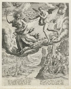 Batı Rüzgarı Occidens (nesnedeki başlık) The Four Winds (dizi başlığı) by Johann Sadeler (I)