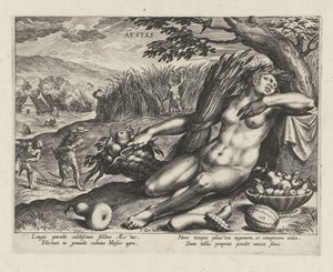 Yaz Aestas (nesne üzerindeki başlık) Dört Mevsim (dizi adı) by Johann Sadeler (I)
