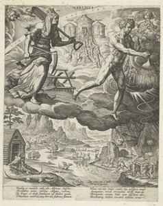 Güney Rüzgarı Meridies (nesne üzerindeki başlık) Dört Rüzgar (dizi adı) by Johann Sadeler (I)