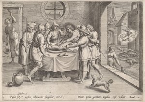 Fısıh için hazırlık, c.1585. by Johann Sadeler I