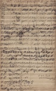 Buraya geldiğimiz Es ist Heil kantatının el yazması (BWV 9) by Johann Sebastian Bach