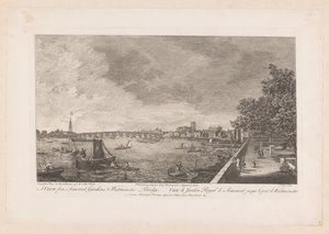 Londra'daki Westminster Köprüsü'ndeki Somerset Bahçeleri'nin görünümü by Johann Sebastian Muller