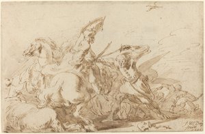 Doğu Süvarileri ve Askerler Arasında Bir Savaş, 1636. by Johann Wilhelm Baur
