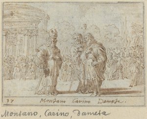 Montano, Carino ve Dameta, 1640. by Johann Wilhelm Baur