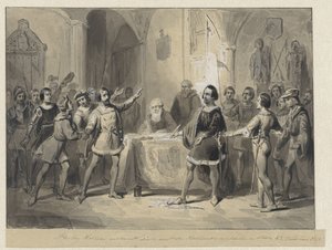 Duke Willem, Hollandalı soylular ve şehirlerle bağlantı kuruyor by Johann Wilhelm Kaiser (I)