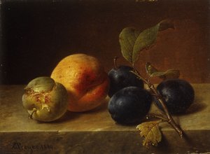 Mermer Kenarda Şeftali ve Erik, 1860