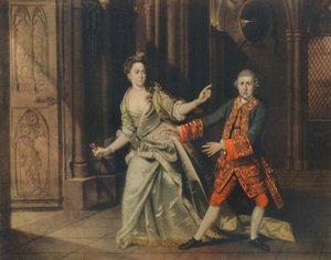 David Garrick ve Bayan Pritchard, Macbeth ve Lady Macbeth olarak, 1768, 1948. by Johan Joseph Zoffany
