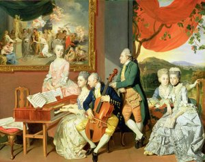 George, 3. Earl Cowper, Charles Gore Ailesi ile, c.1775 (tuval üzerine yağlı boya)