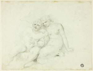 Kadının Yanında Oturan Erkek by Johann Zoffany