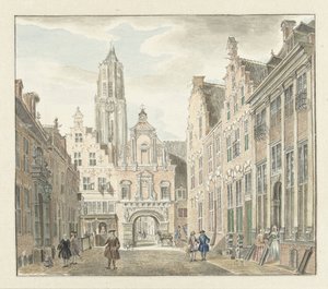 Dom Kulesi manzaralı Utrecht'teki Nieuwstraat by Johanna de Bruyn
