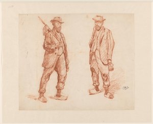 Yürüyen bir adamın iki çalışması by Johannes Abraham Mondt