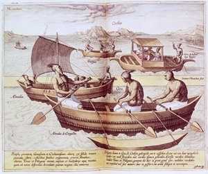 Boats in Goa, illustration from 