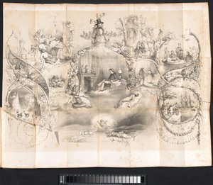 Leiden öğrenci almanağında karikatür, 1854