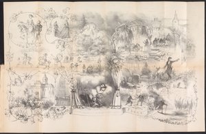 Leiden öğrenci almanağında karikatür, 1856 Maskeli balo gecesinden rüyalar (nesne üzerindeki başlık)