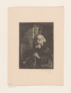 Yaşlı oturan adam by Johannes Driesch (signed by artist)
