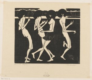 Dansende Papoea'nın (nesne üzerindeki orijinal başlık) by Johannes Frederik Engelbert ten Klooster (signed by artist)