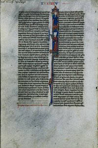 Elimelech ve Naomi ile İlk I: Bir Latin İncilinden Yaprak 1 / 2 Kesilmiş Yaprak , c. 1250. by Johannes Grusch Atelier