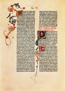 İncil sayfası Mazarine (B42) by Johannes Gutenberg