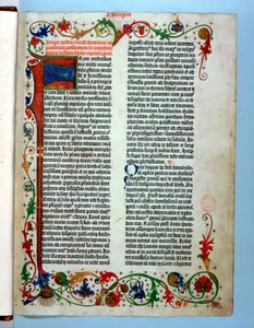Gutenberg İncilinden bir sayfa, 1455 by Johannes Gutenberg