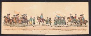 Groningen Uygulamalı Bilimler Üniversitesi öğrencileri tarafından yapılan tarihi geçit töreni, 1850 (levha 2) Maurits, Orange Prensi, Nassau Kontu, vb. ve Willem Lodewijk, Nassau Kontu